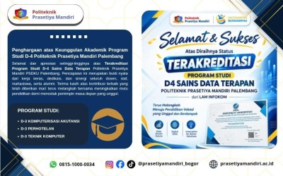 Pencapaian Gemilang: Program Studi D-4 Sains Data Terapan Politeknik Prasetiya Mandiri Palembang Resmi Terakreditasi oleh LAM INFOKOM